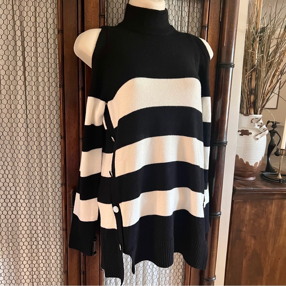 Chico’s Cold Shoulder Turtleneck Sweater